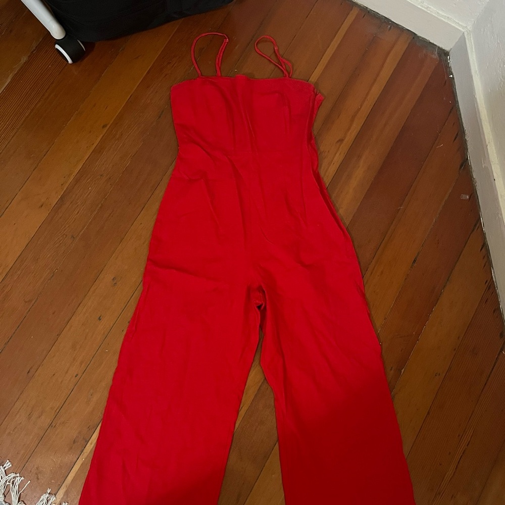 ASTR Red jumpsuit with spaghetti straps